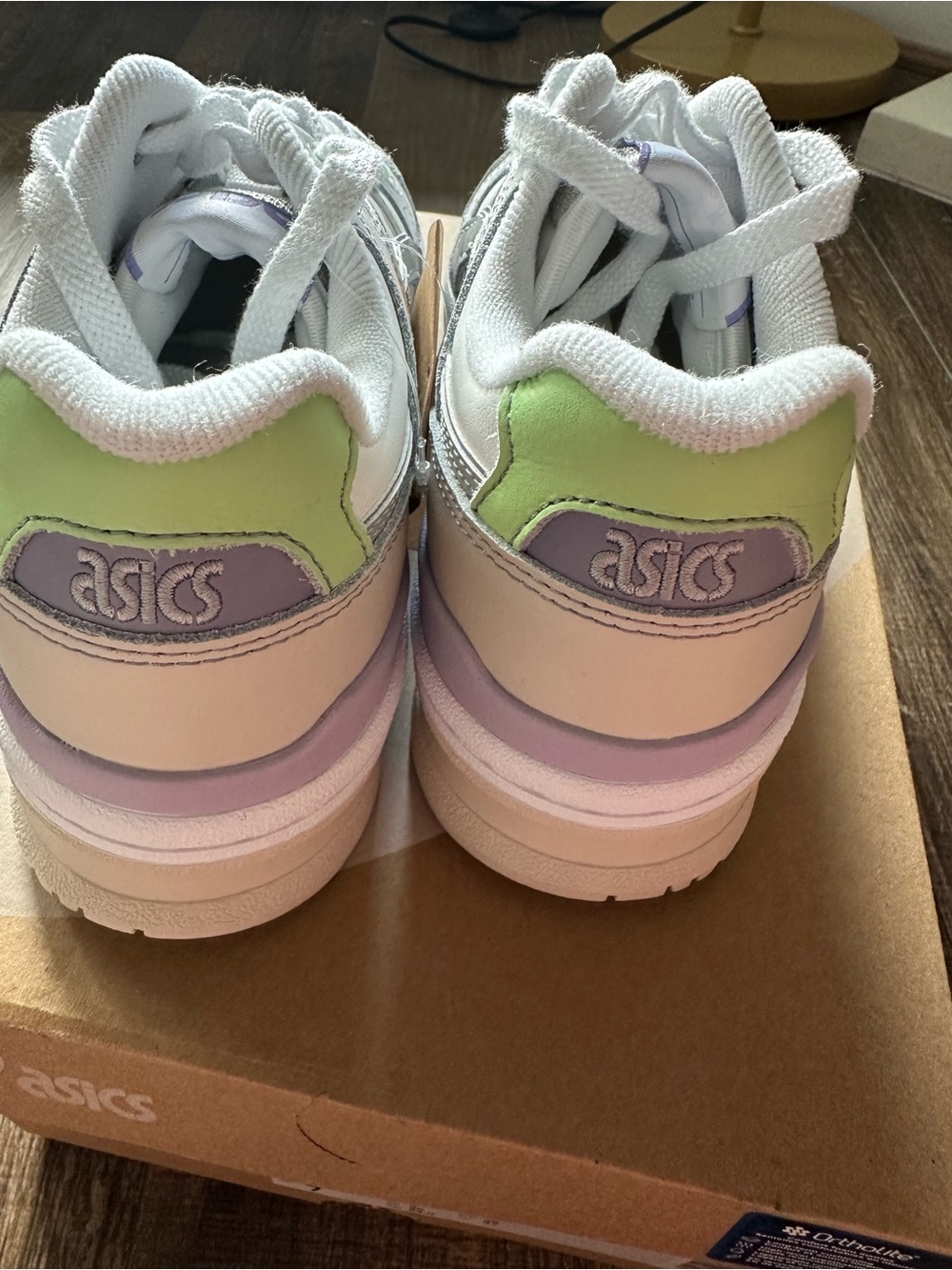 ASICS White Sneakers with Silver Logos & Lime Accents - Picture 7 of 11